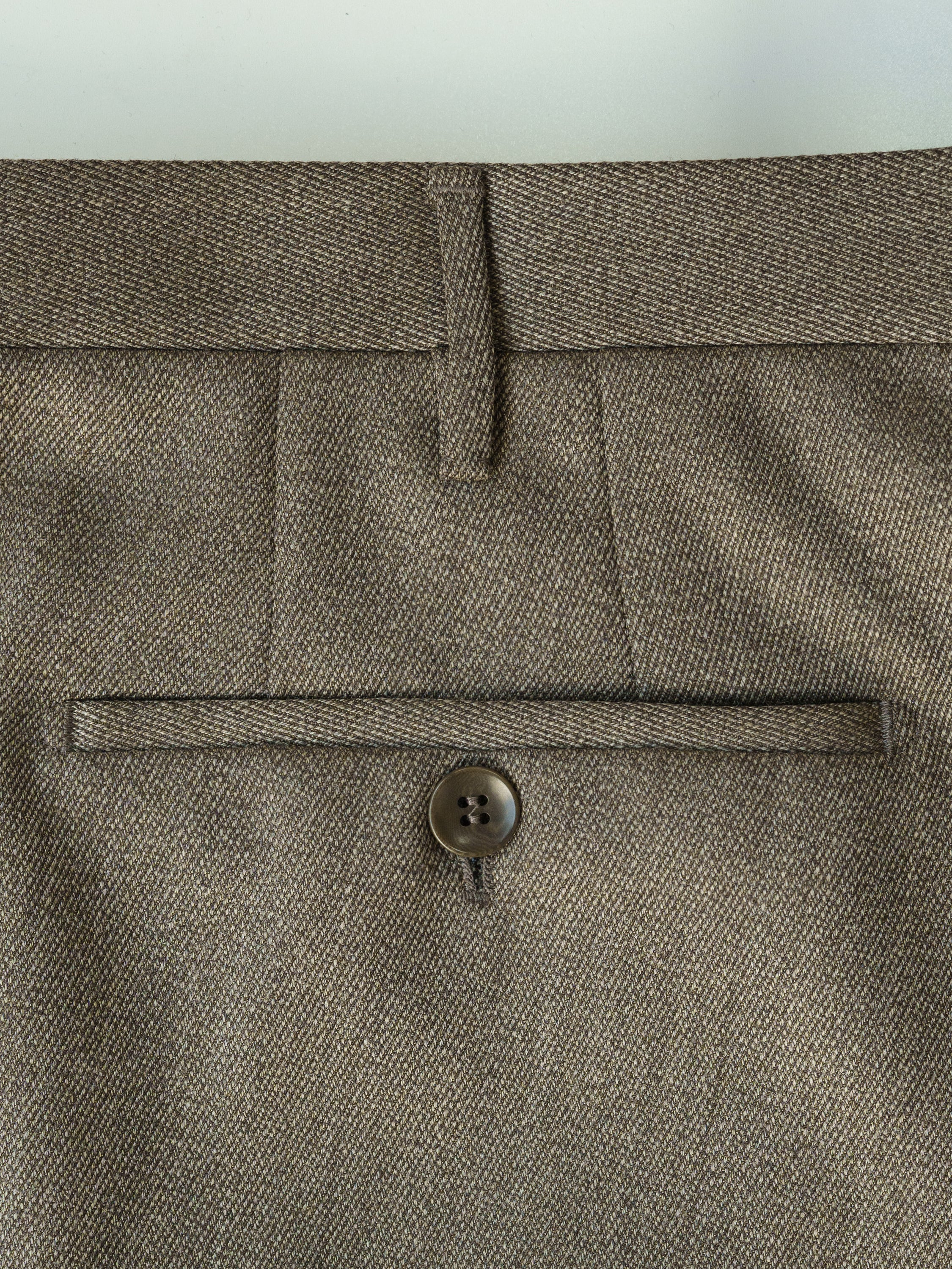 Light brown pair of regular fit covert wool trousers